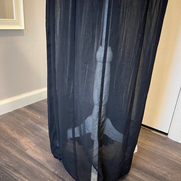 NWT Zara Basic Black Sheer Pleated Georgette Maxi Skirt, Size Small - Picture 13 of 16